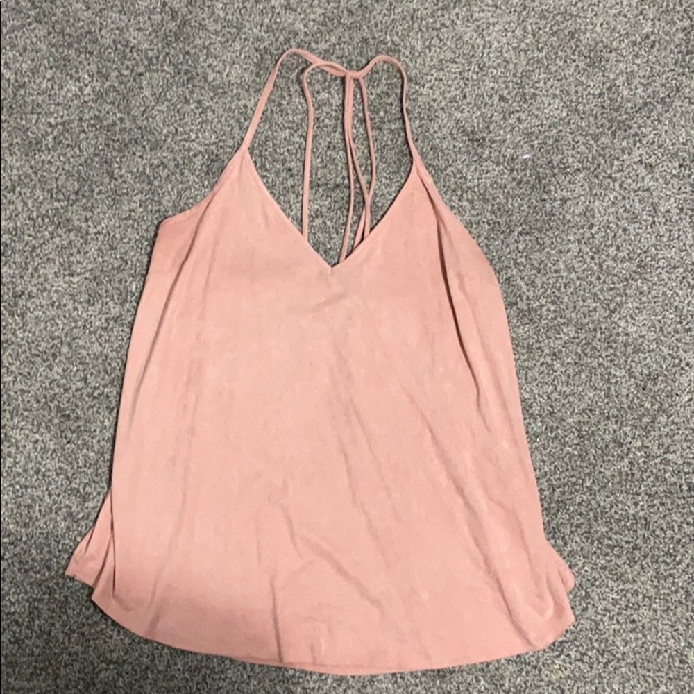 Pink suede tank top